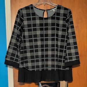 Valerie Stevens Black and White Checkered Blouse